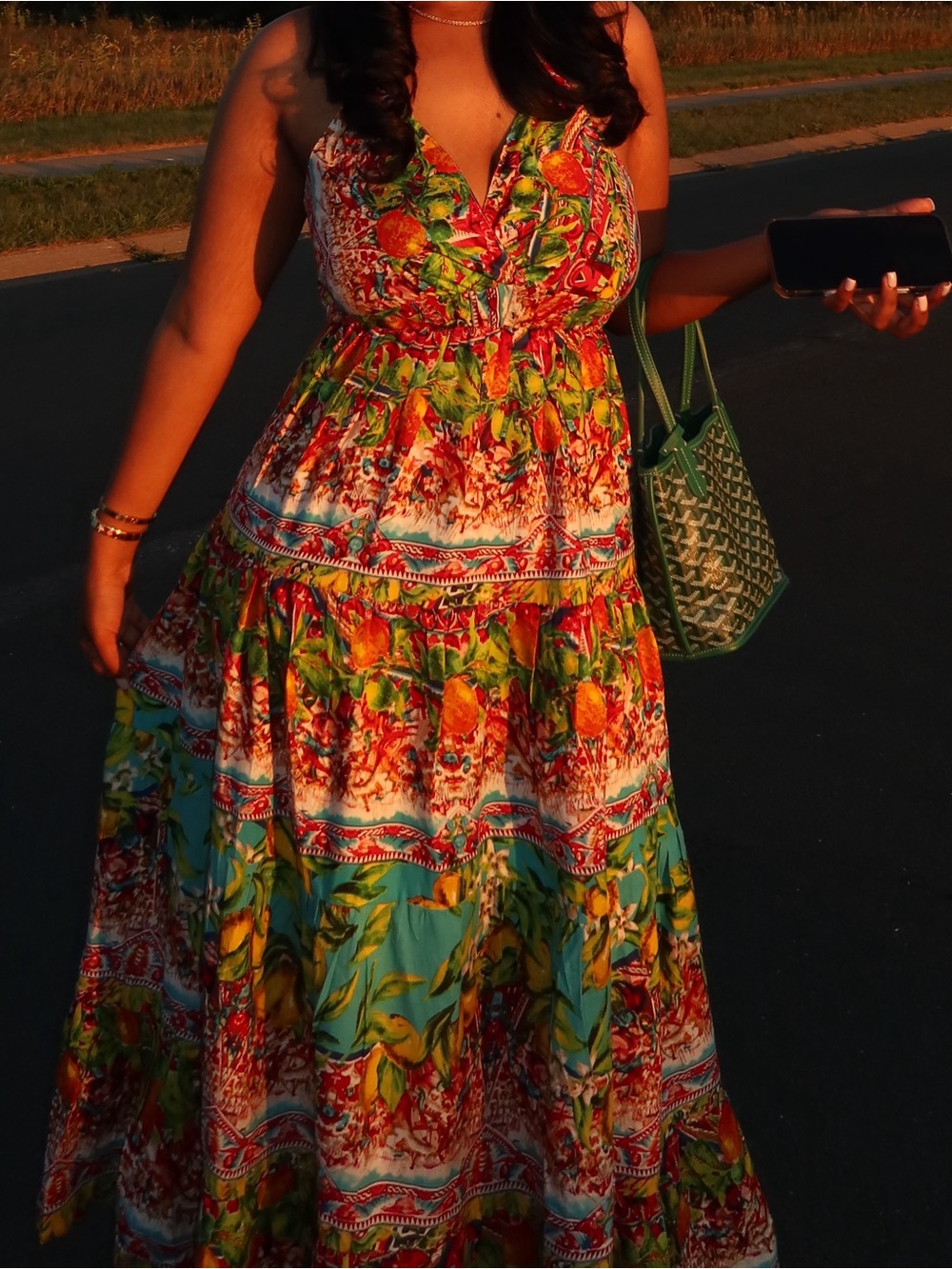 Women’s Multicolor Floral Maxi Dress - Vibrant Print